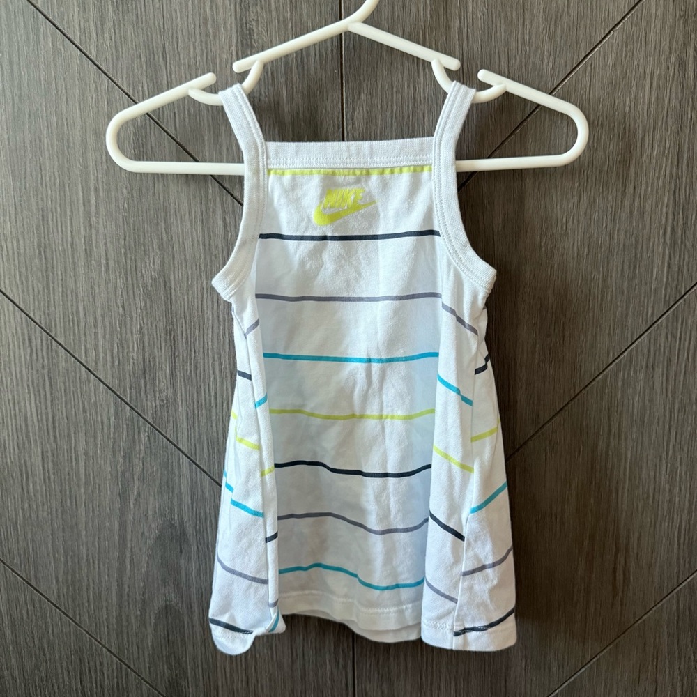 Nike White Striped Tank Dress